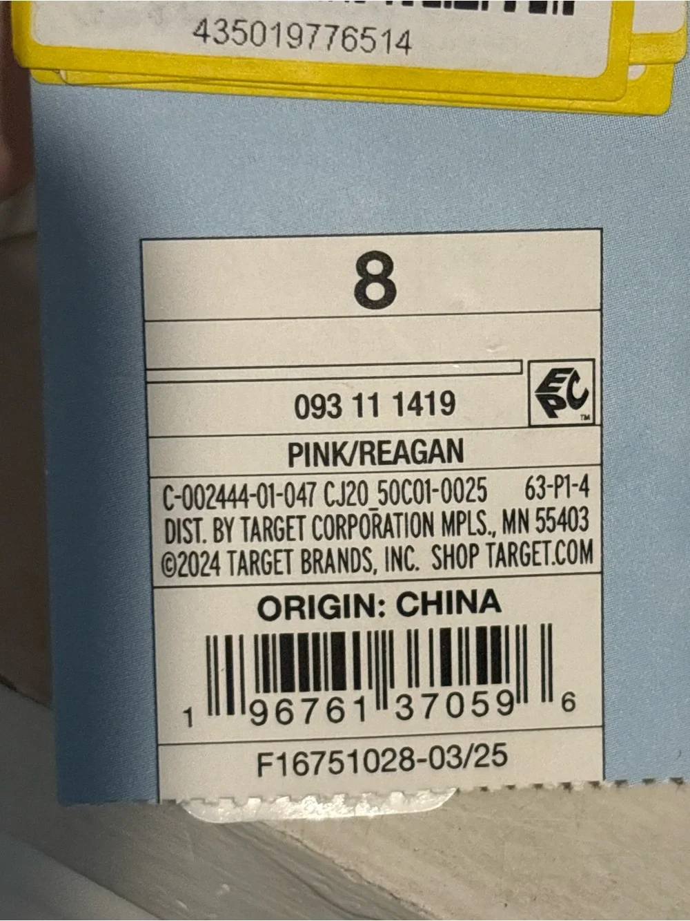Toddler Reagan Footbed Sandals Pink Pearls - Cat & Jack - Size 8 NEW